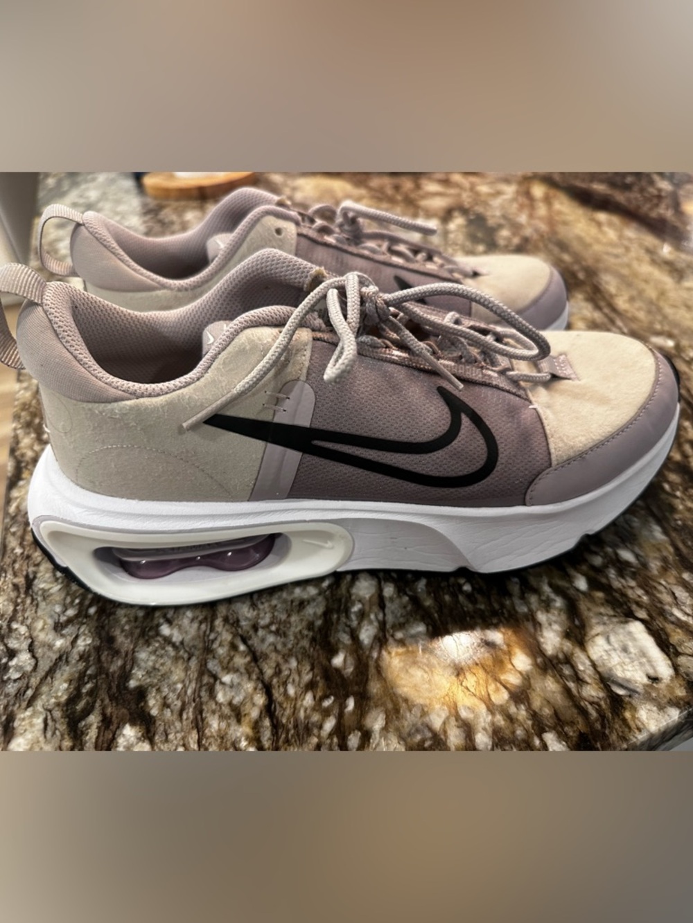Nike Women’s Air Max Neutral Taupe and Black Lace-Up Sneakers